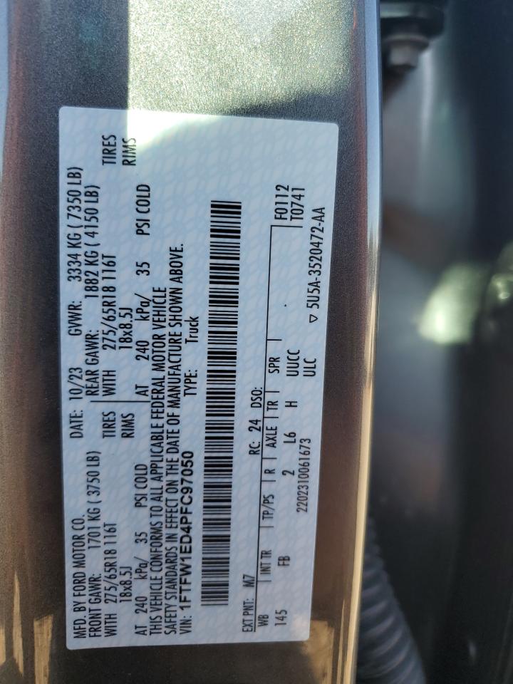 1FTFW1ED4PFC97050 FORD F-150 2023