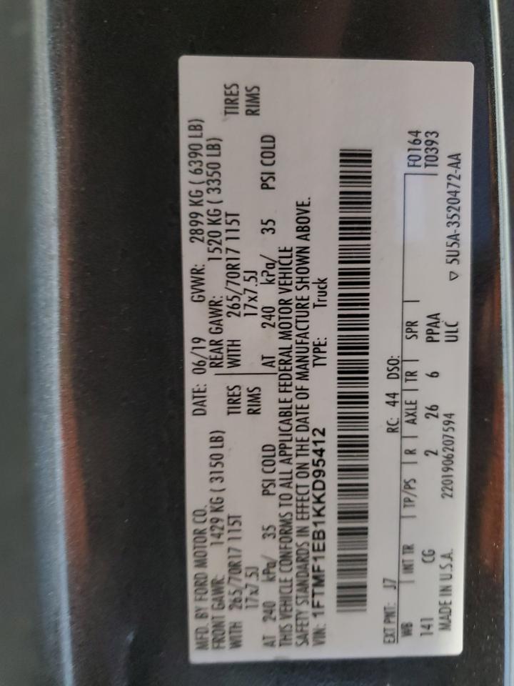 1FTMF1EB1KKD95412 FORD All Models 2019
