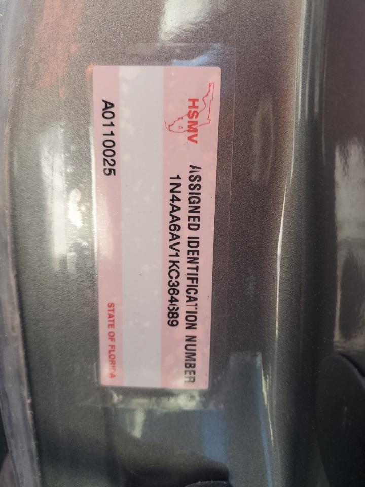 1N4AA6AV1KC364689 NISSAN MAXIMA 2019