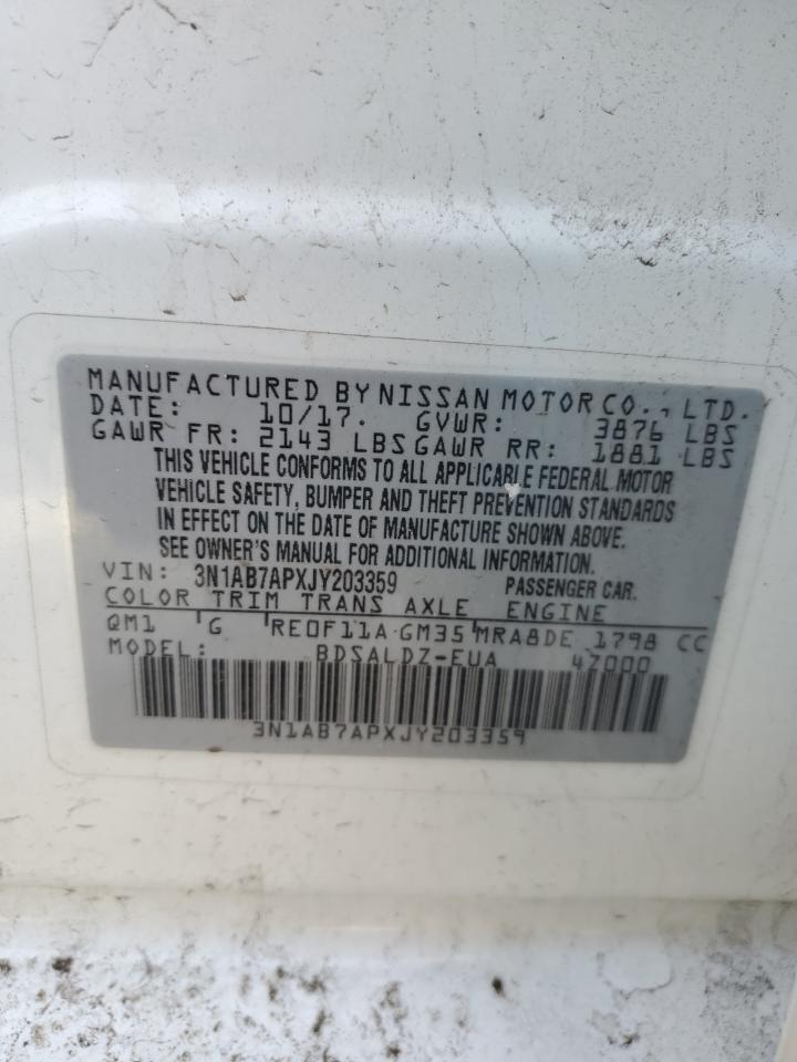 3N1AB7APXJY203359 NISSAN SENTRA 2018