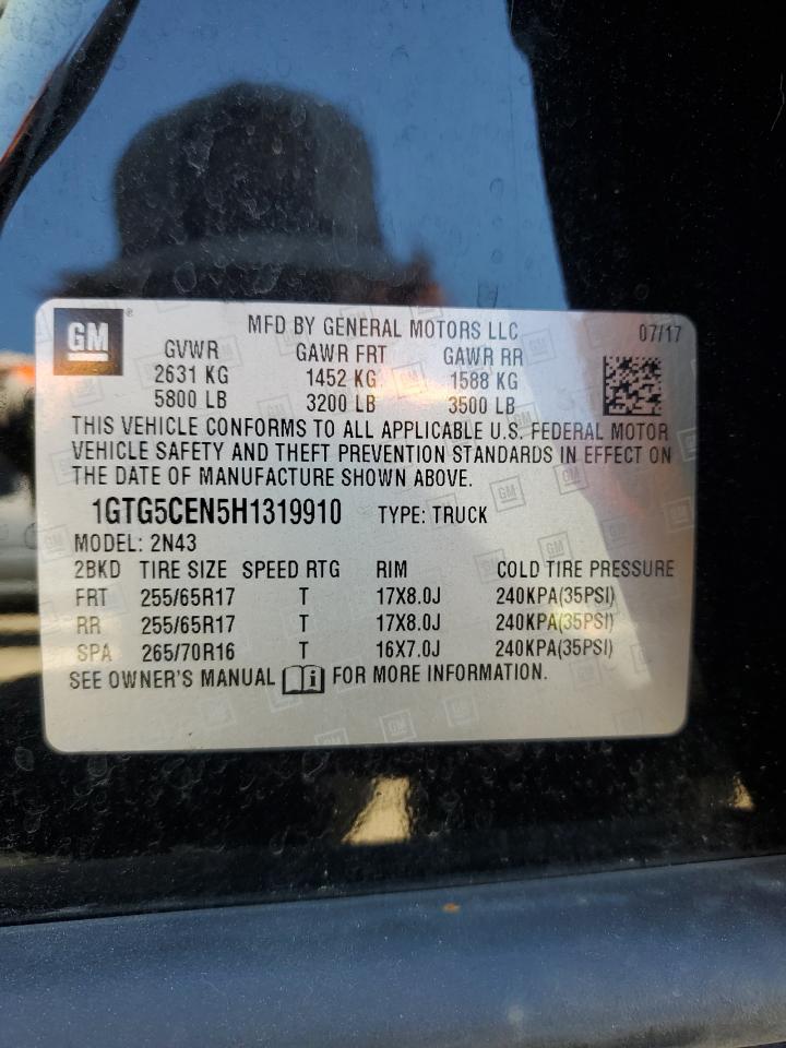 2017 GMC Canyon Sle VIN: 1GTG5CEN5H1319910 Lot: 50659865