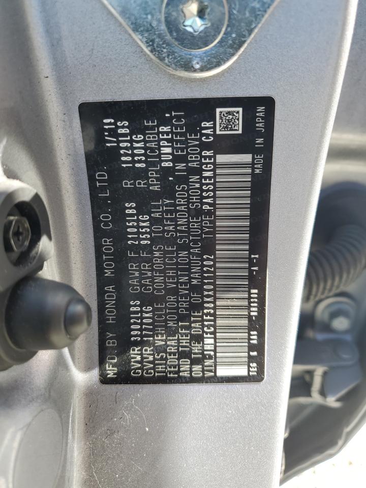 JHMFC1F38KX011202 HONDA CIVIC 2019