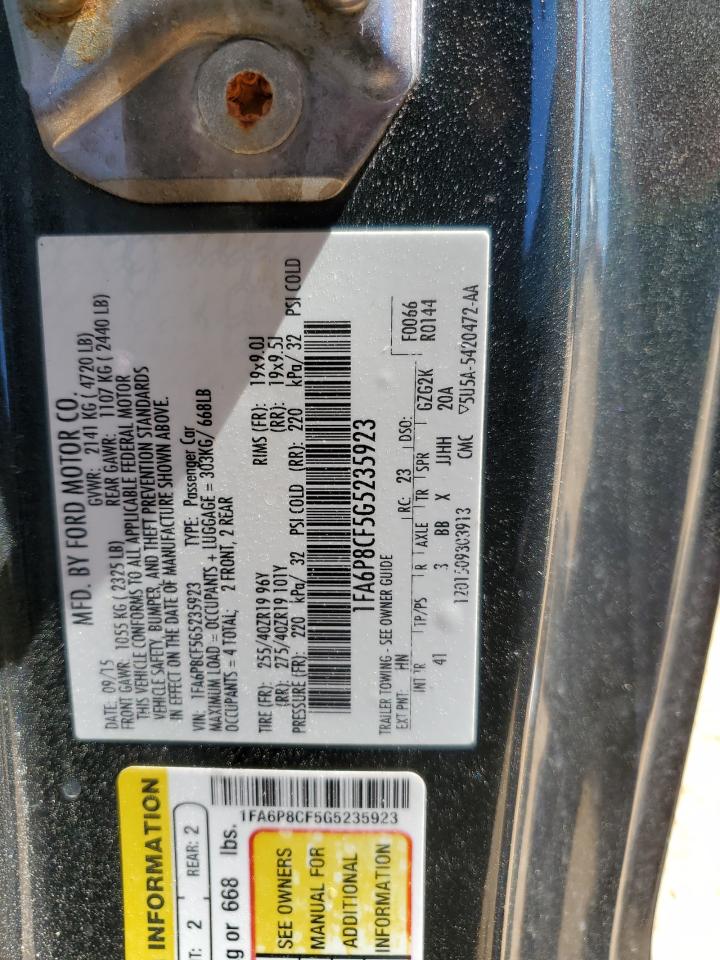 1FA6P8CF5G5235923 FORD MUSTANG 2016
