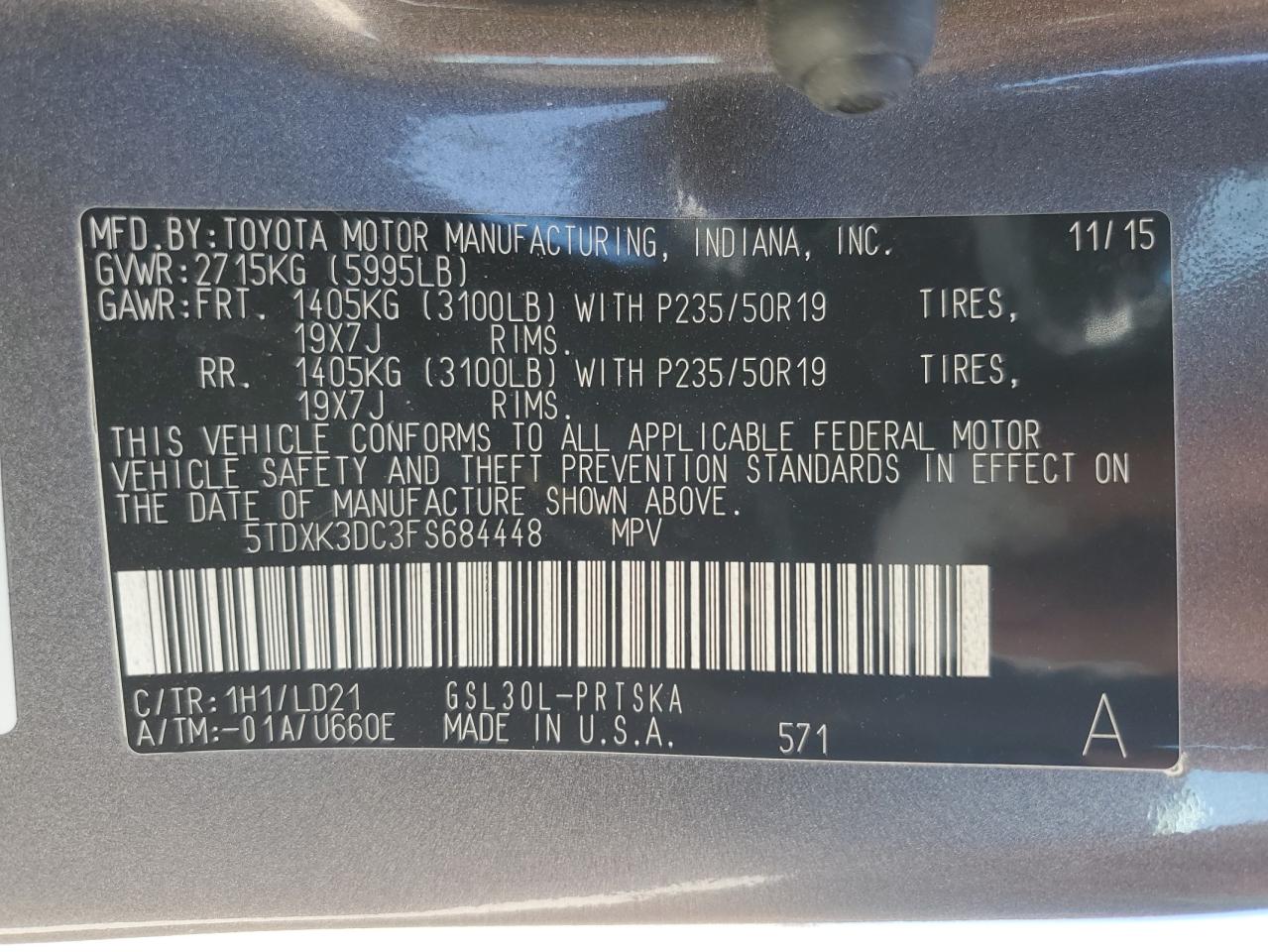 2015 Toyota Sienna - Image 16