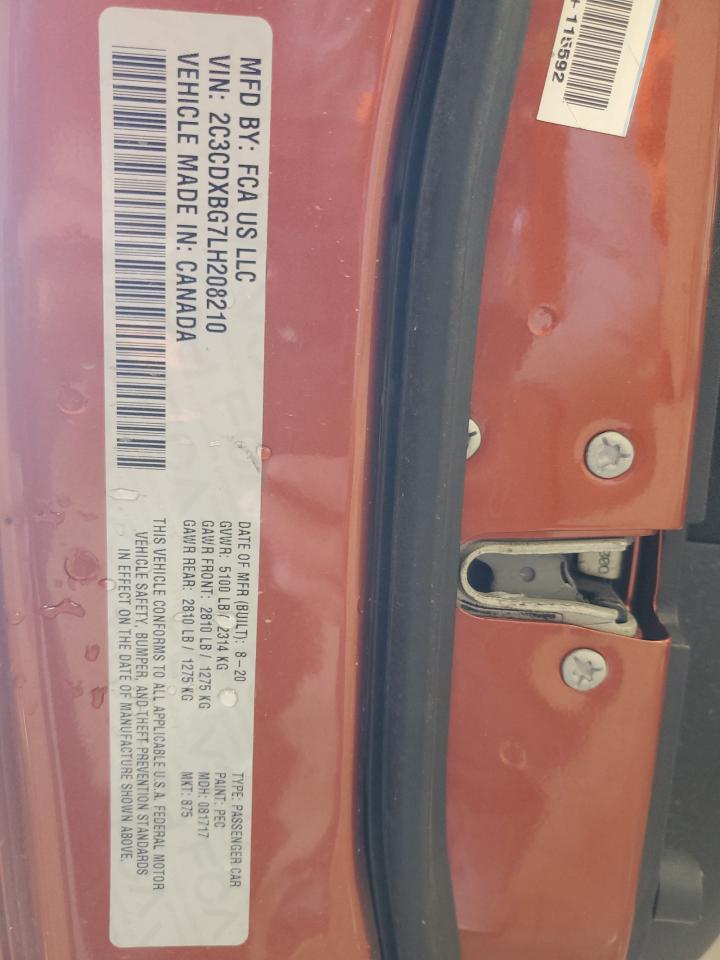 2020 Dodge Charger Sxt VIN: 2C3CDXBG7LH208210 Lot: 46044435