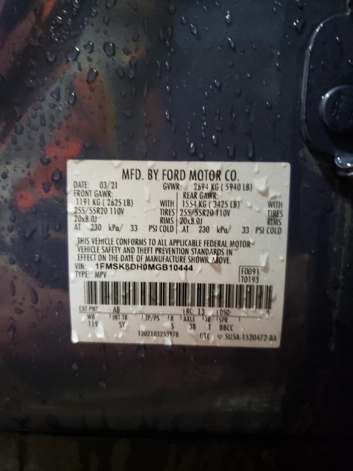 1FMSK8DH0MGB10444 FORD EXPLORER 2021