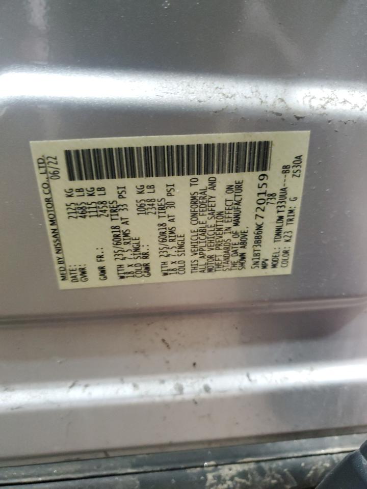 5N1BT3BB6NC720159 NISSAN ROGUE 2022