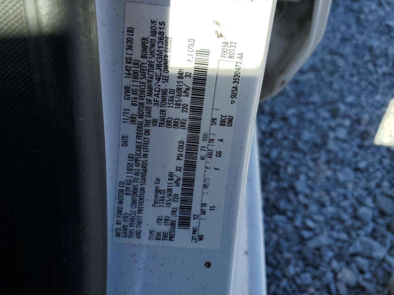 3FADP4EJ6GM136815 FORD FIESTA 2016
