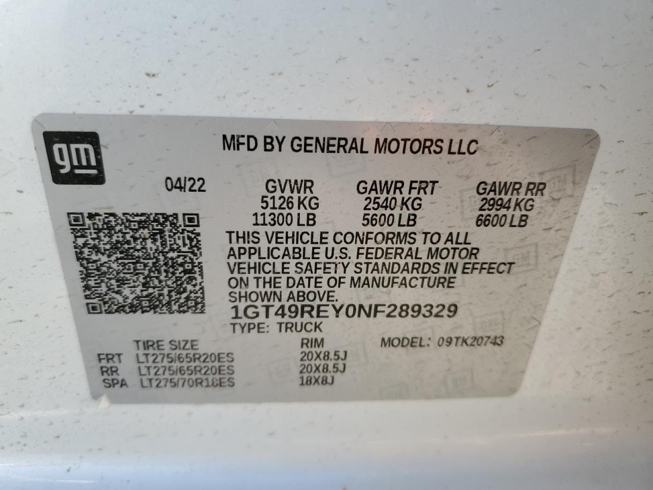 2022 GMC Sierra K2500 Denali VIN: 1GT49REY0NF289329 Lot: 48005045
