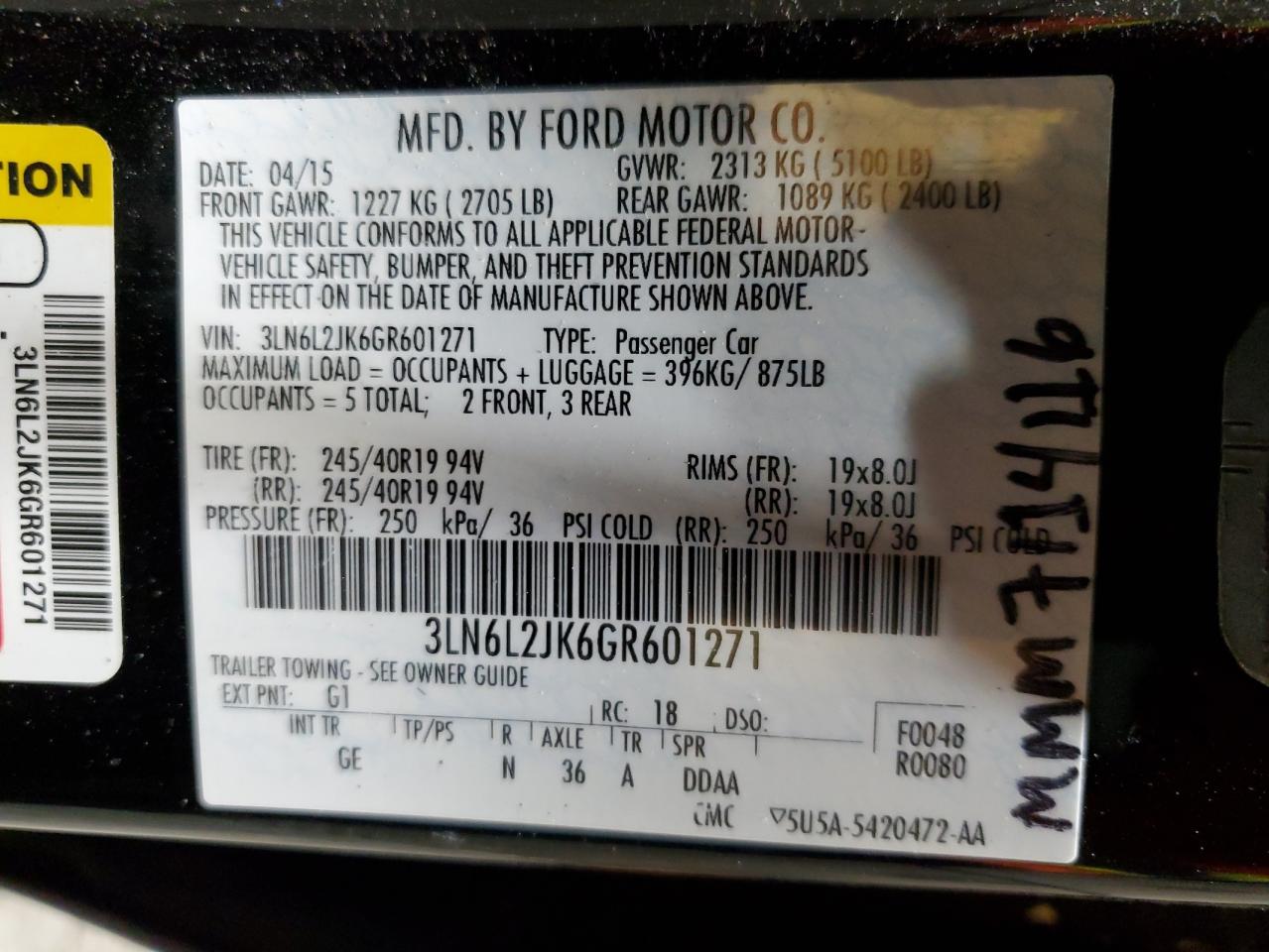 2016 Lincoln MKZ - Image 13