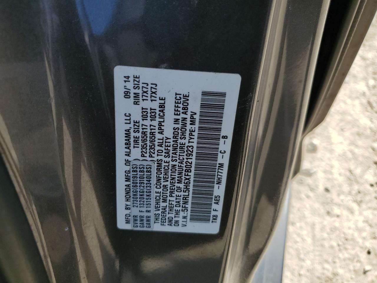 2015 Honda Odyssey - Image 15