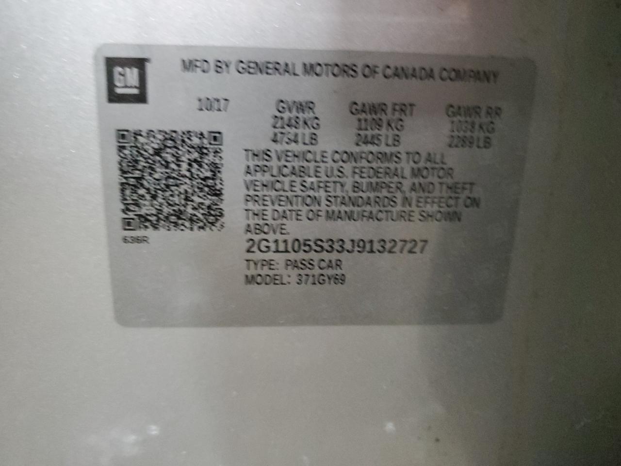2G1105S33J9132727 CHEVROLET IMPALA 2018