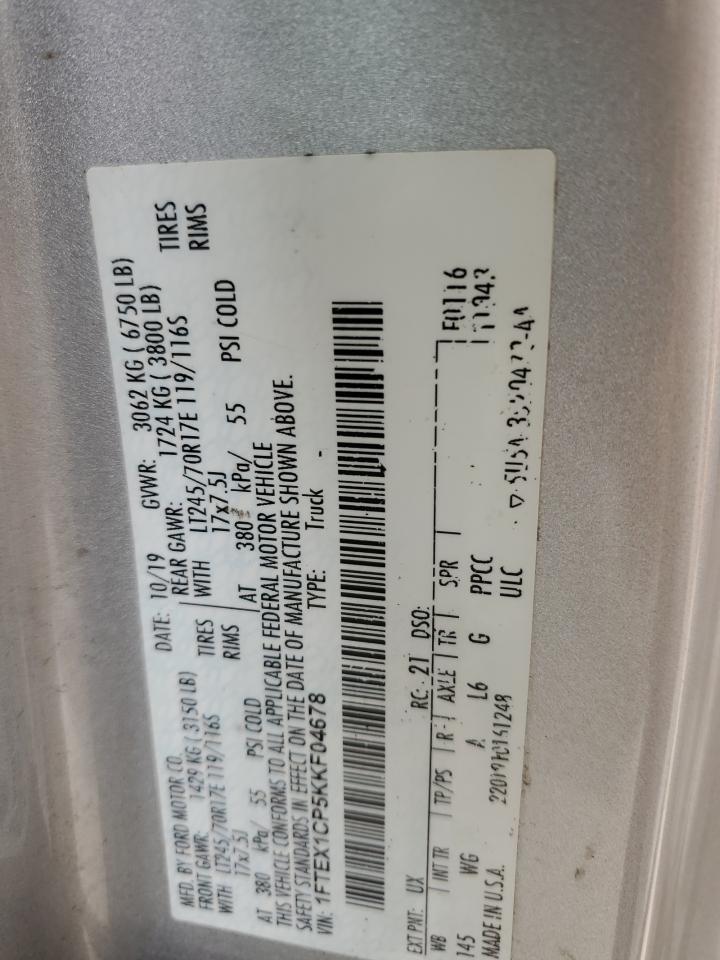 1FTEX1CP5KKF04678 FORD F-150 2019