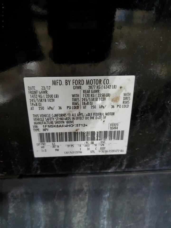 1FM5K8AR4HGC57124 FORD EXPLORER 2017