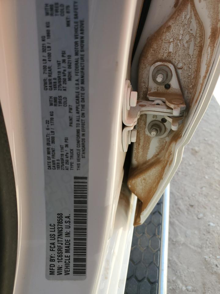2022 Ram 1500 Laramie VIN: 1C6SRFJT7NN378568 Lot: 50313465