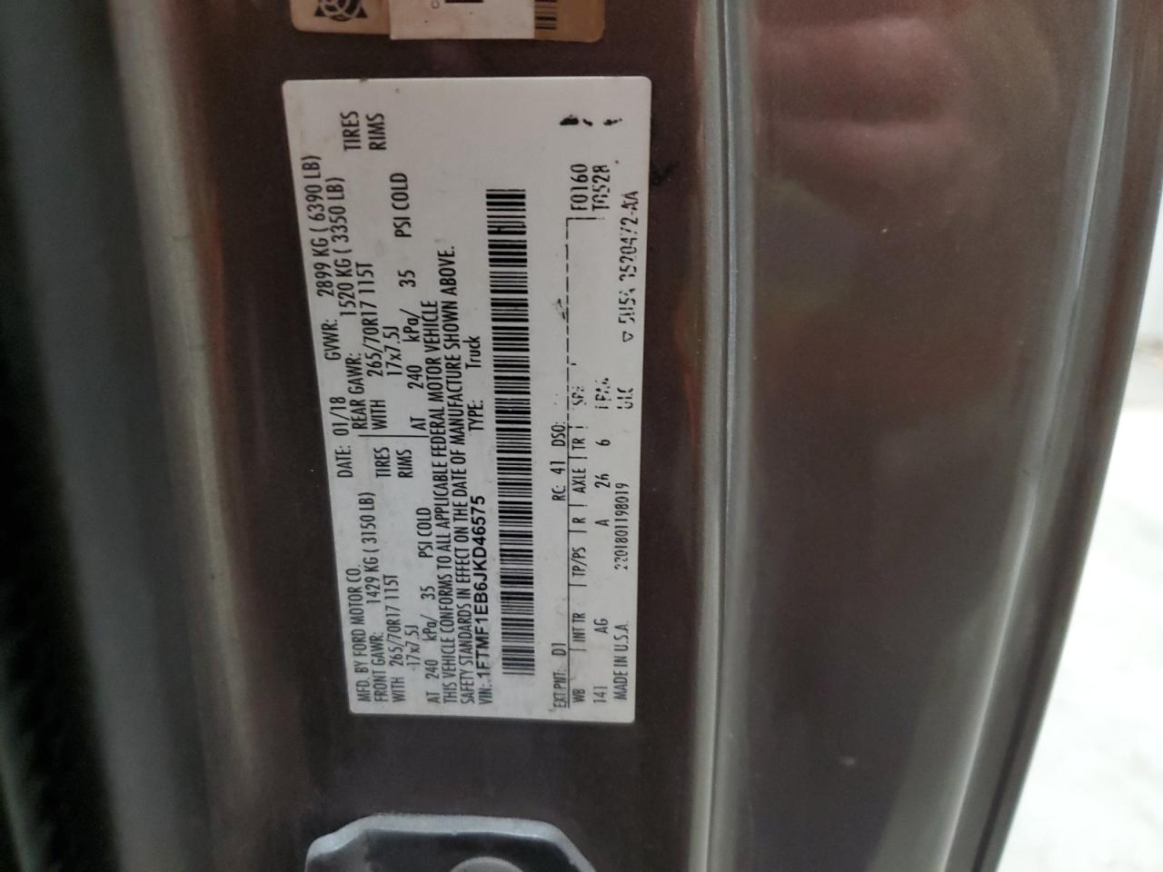 1FTMF1EB6JKD46575 FORD All Models 2018