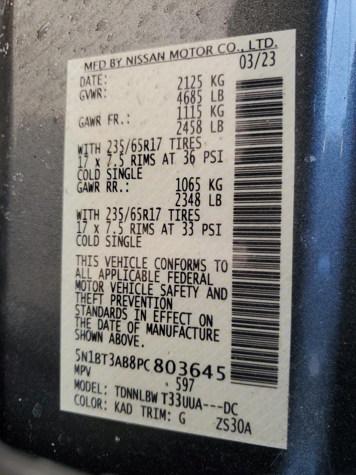 5N1BT3AB8PC803645 NISSAN ROGUE 2023