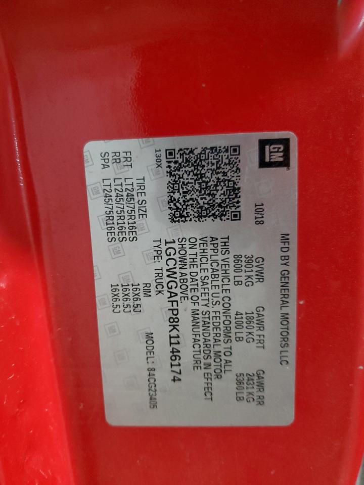 1GCWGAFP8K1146174 CHEVROLET EXPRESS 2019