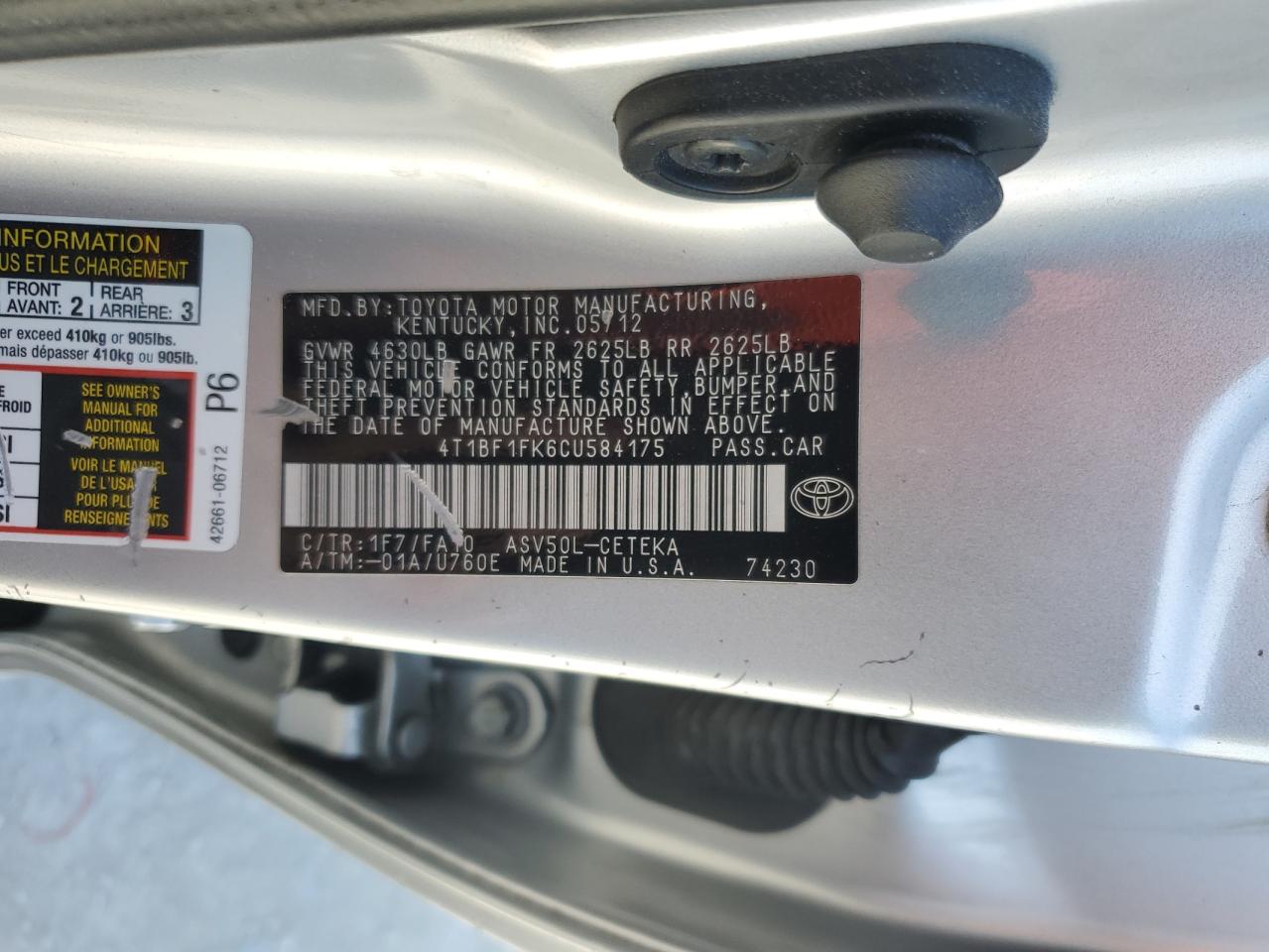 2012 Toyota Camry - Image 13