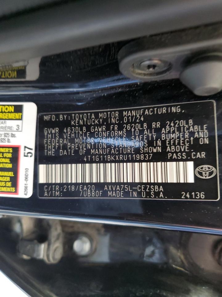 4T1G11BKXRU119837 TOYOTA CAMRY 2024