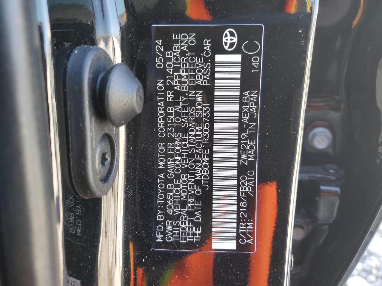 JTDBCMFE1R3057331 TOYOTA COROLLA 2024