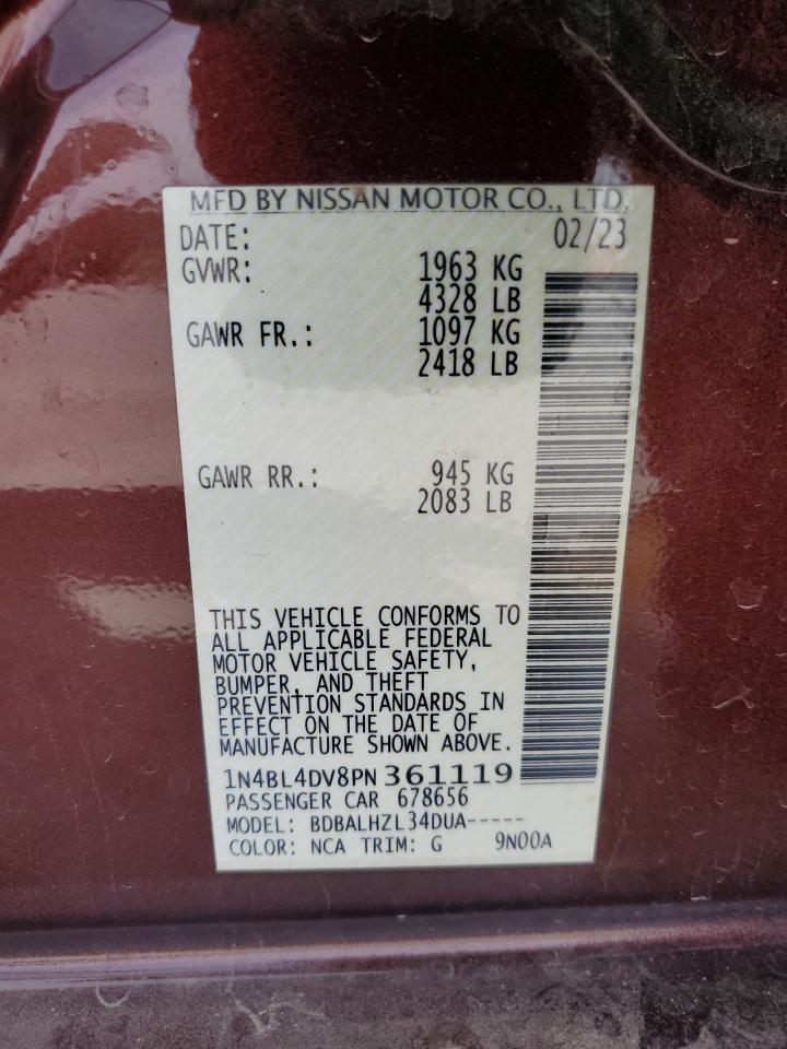 1N4BL4DV8PN361119 NISSAN ALTIMA 2023