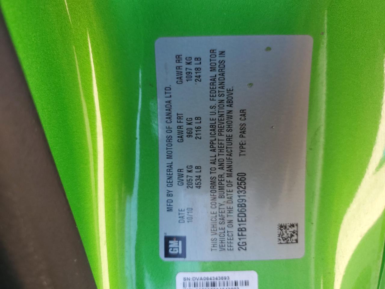 2011 Chevrolet Camaro Lt VIN: 2G1FB1ED6B9132560 Lot: 50532835