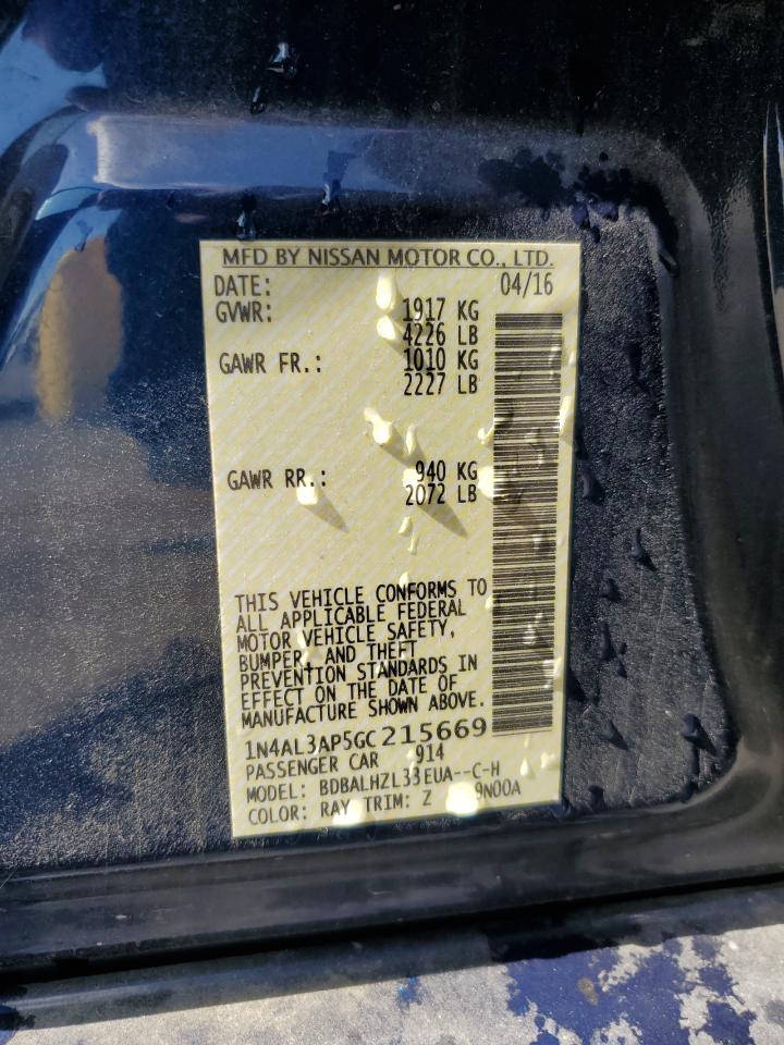1N4AL3AP5GC215669 NISSAN ALTIMA 2016