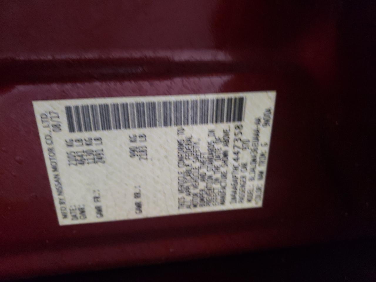 1N4AA6AP7HC447358 NISSAN MAXIMA 2017
