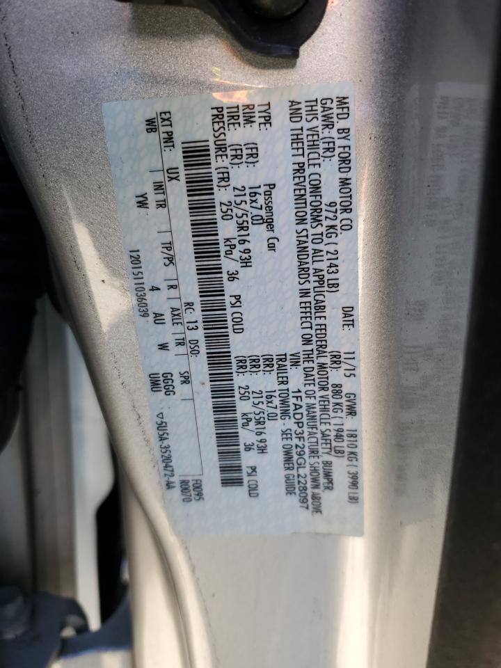1FADP3F29GL228097 FORD FOCUS 2016