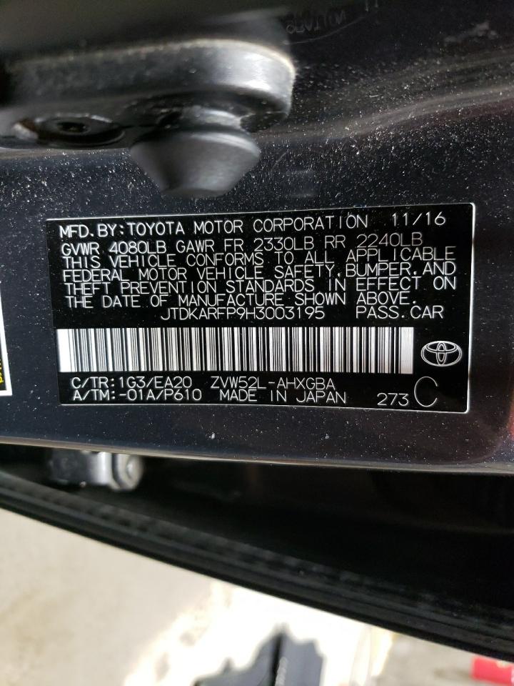 JTDKARFP9H3003195 TOYOTA PRIUS 2017