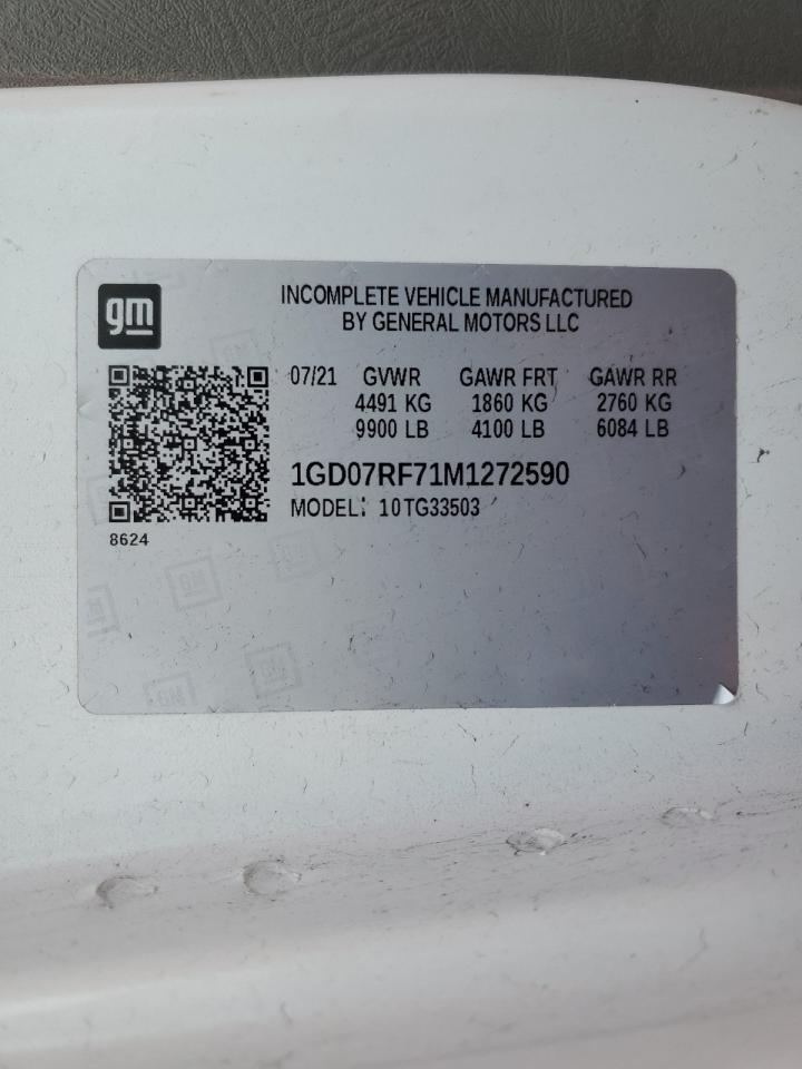 2021 GMC Savana Cutaway G3500 VIN: 1GD07RF71M1272590 Lot: 46154935
