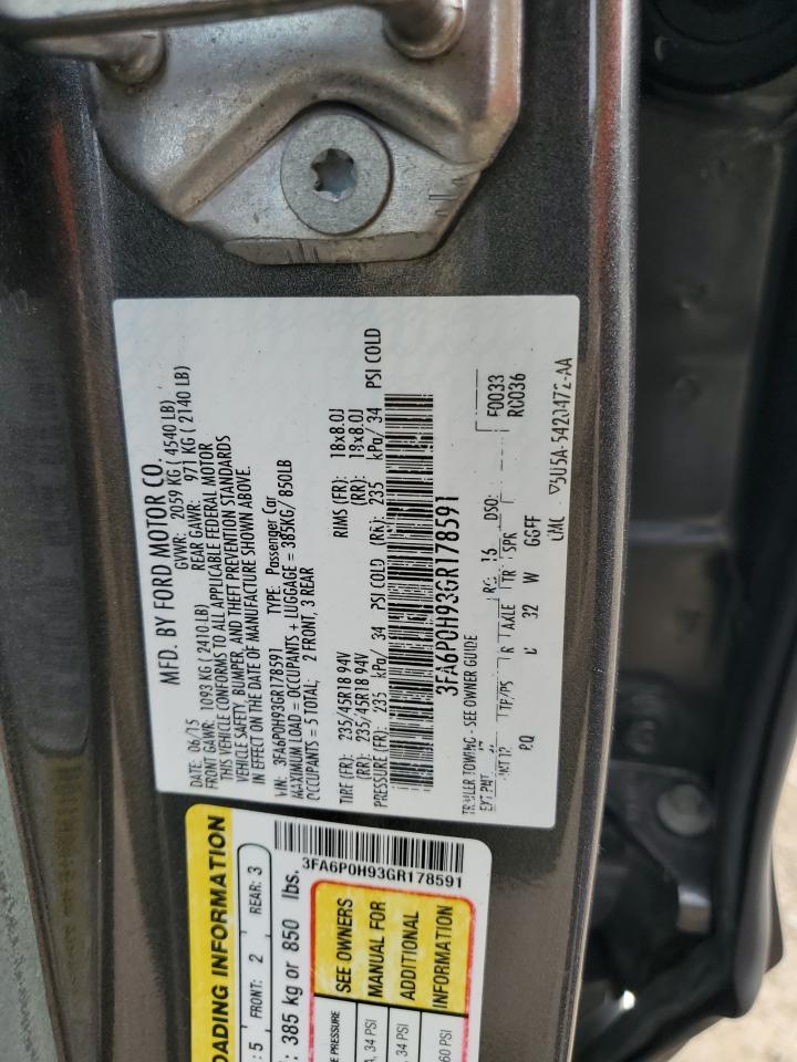 3FA6P0H93GR178591 FORD FUSION 2016
