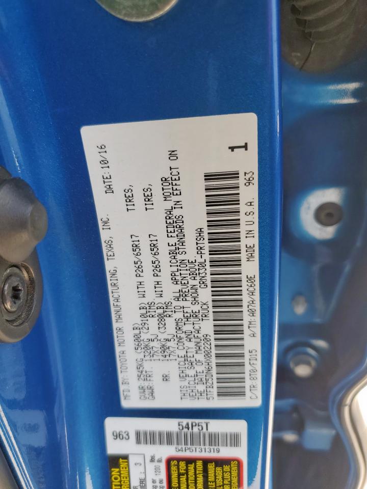 5TFBZ5DN6HX002209 TOYOTA TACOMA 2017