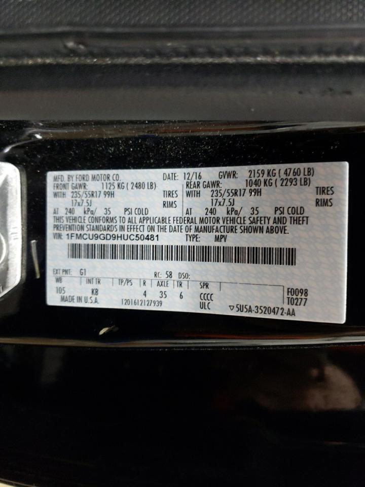 1FMCU9GD9HUC50481 FORD ESCAPE 2017