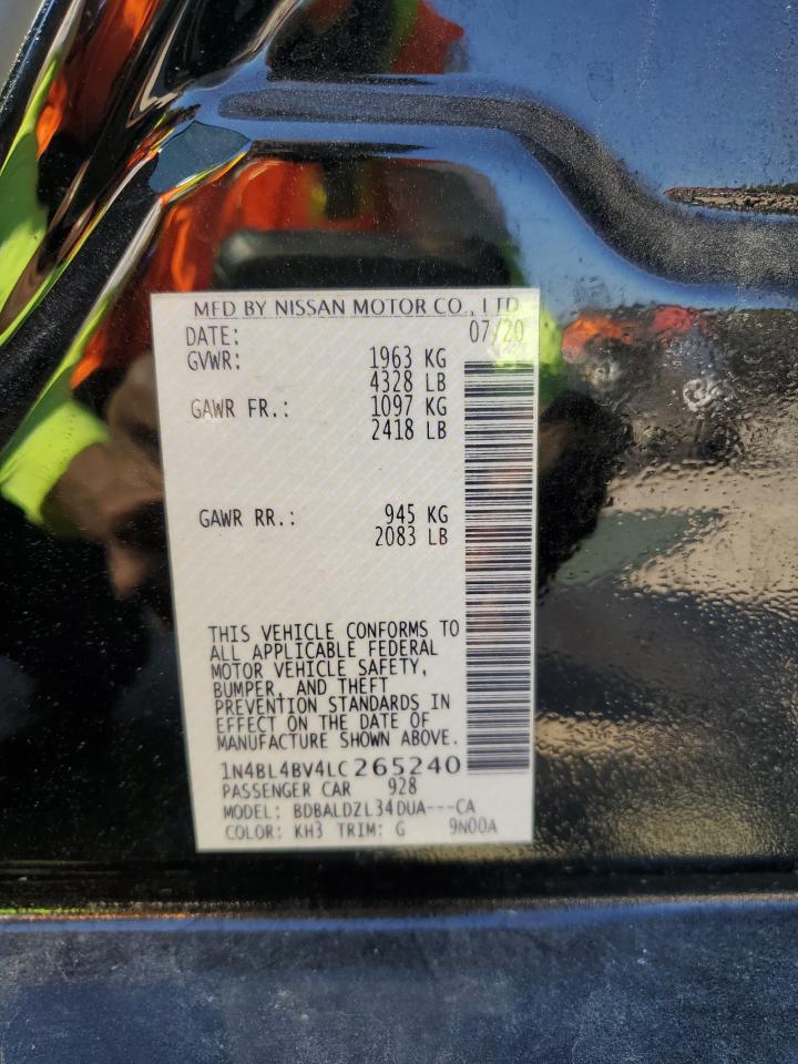 1n4bl4bv4lc265240 1N4BL4BV4LC265240 2020 Nissan Altima S