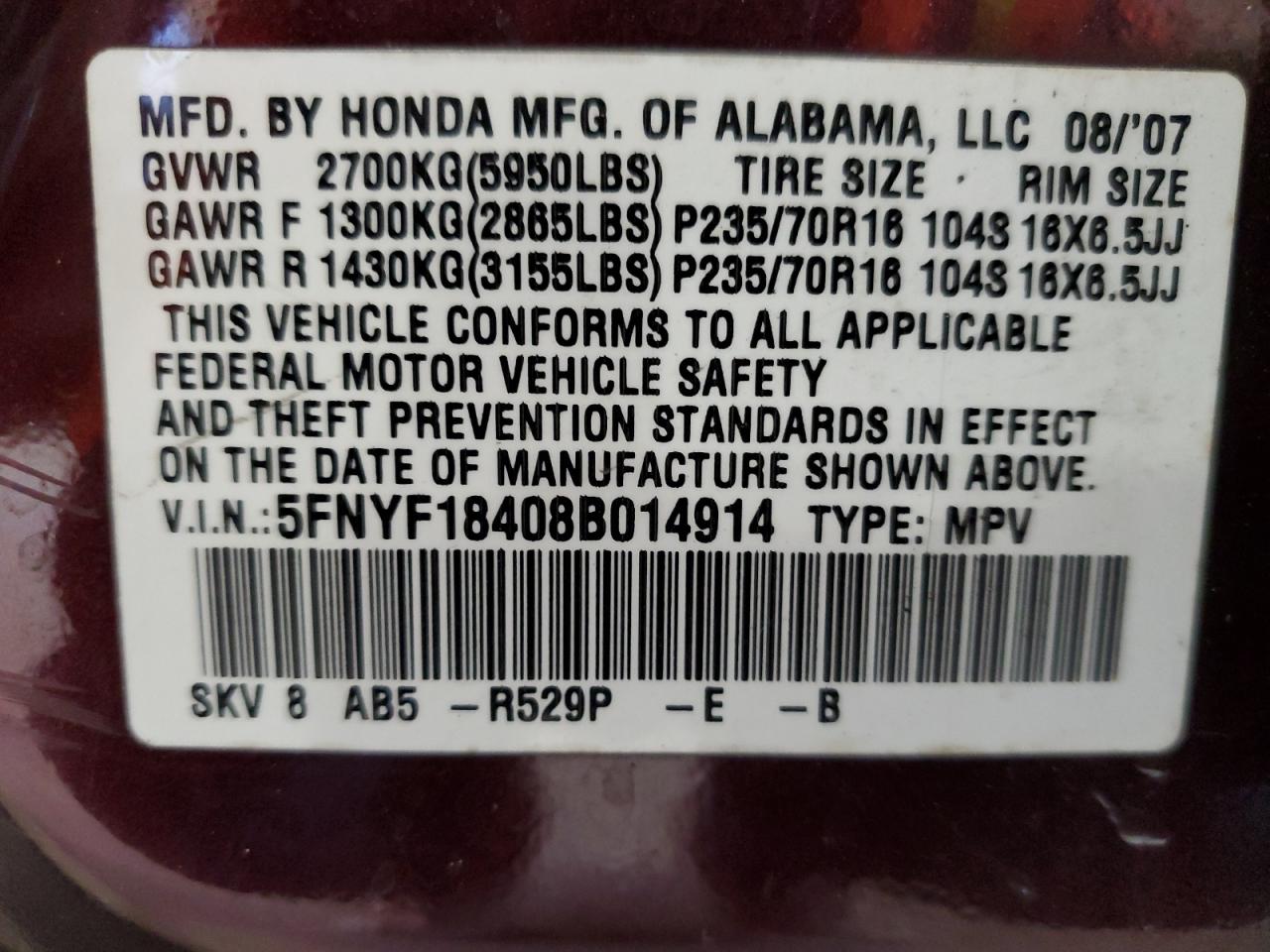 2008 Honda Pilot - Image 13