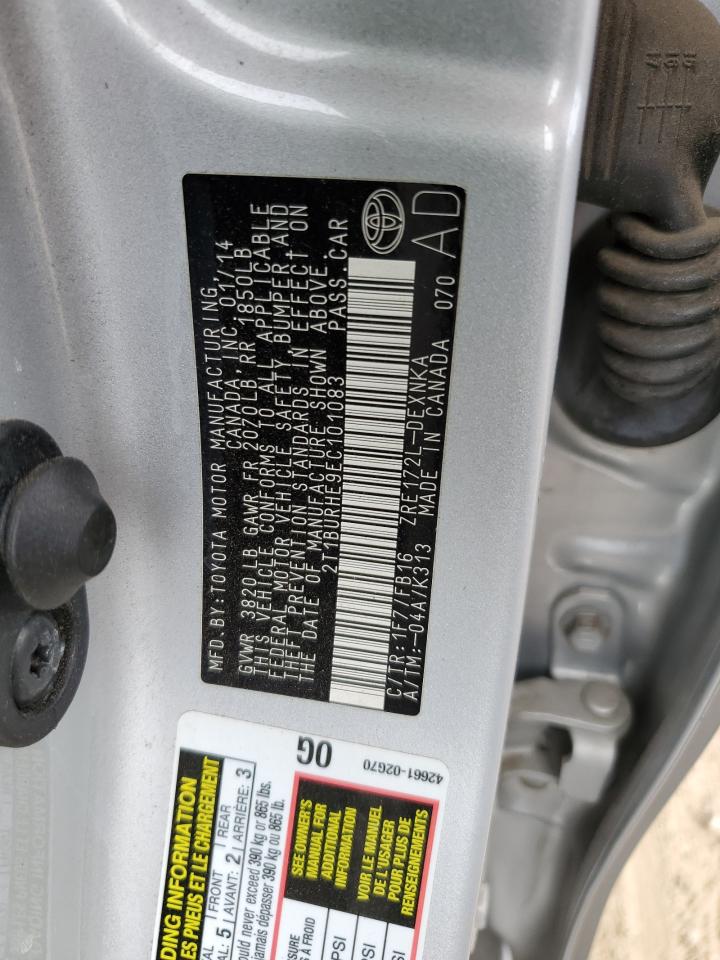 2014 Toyota Corolla L VIN: 2T1BURHE9EC101083 Lot: 49445375