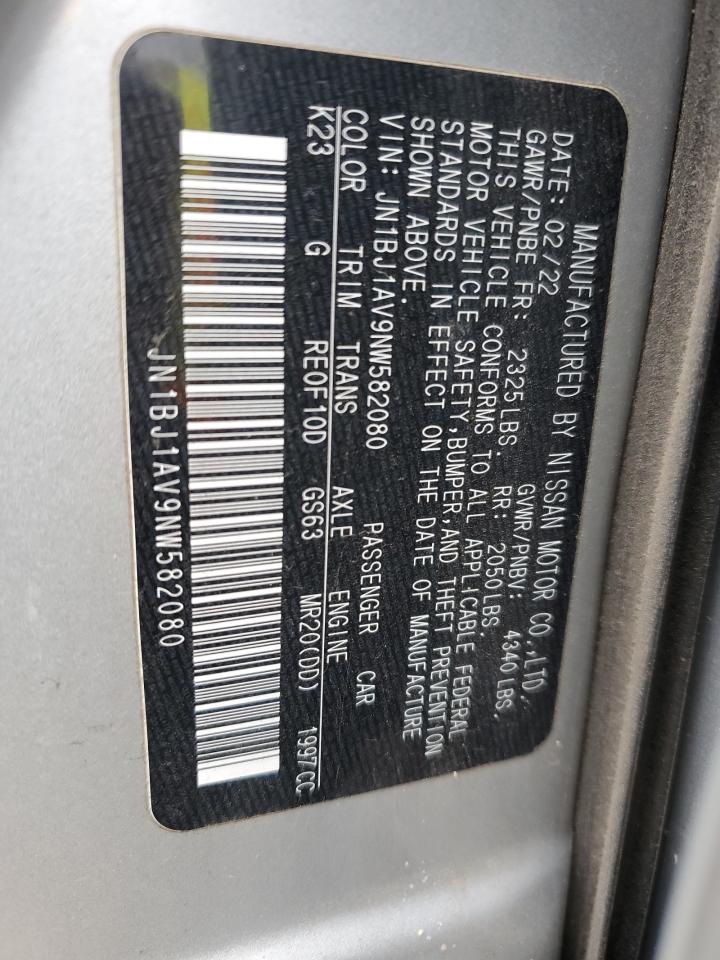 JN1BJ1AV9NW582080 NISSAN ROGUE 2022