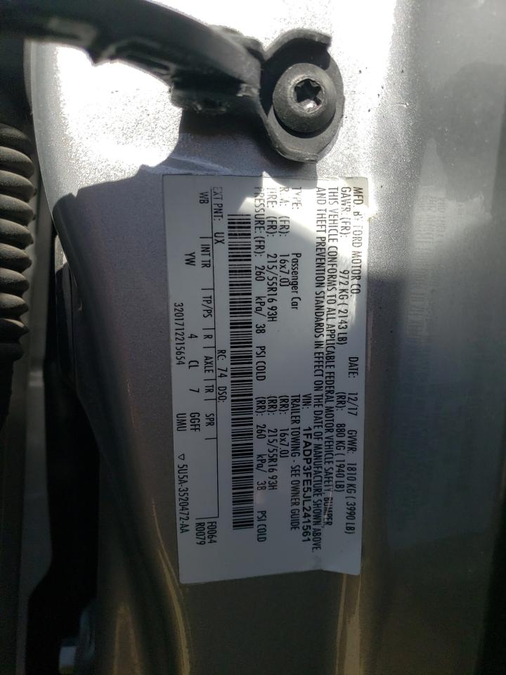 1FADP3FE5JL241561 FORD FOCUS 2018