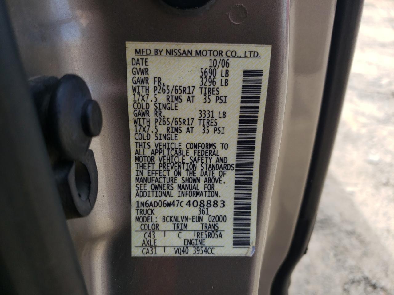 2007 Nissan Navara (Frontier) - Image 12
