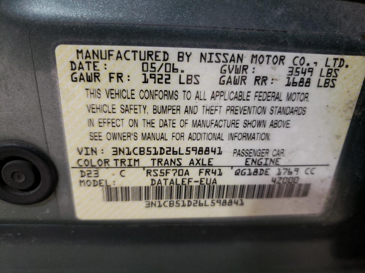 2006 Nissan Sentra - Image 14