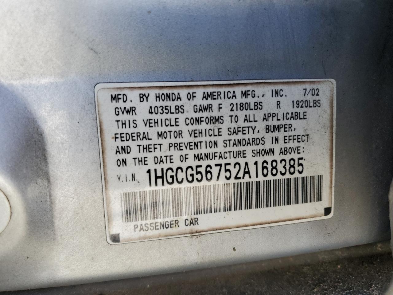 2002 Honda Accord - Image 12