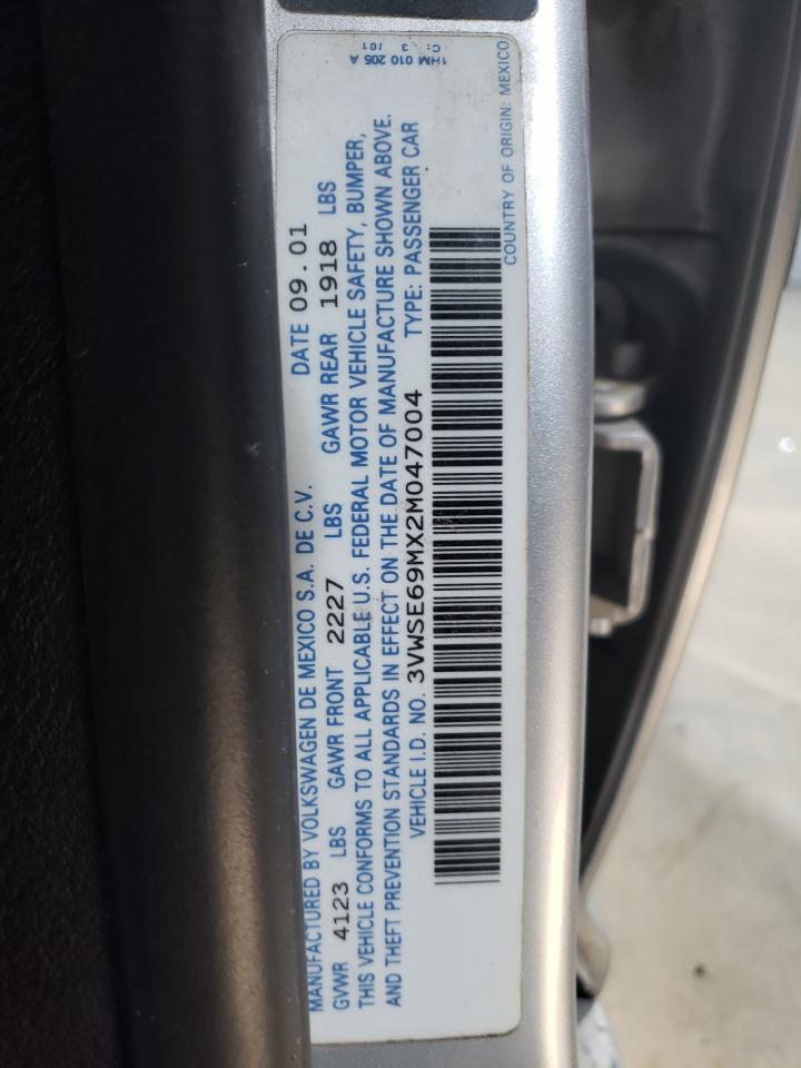2002 Volkswagen Jetta Gls VIN: 3VWSE69MX2M047004 Lot: 50554215