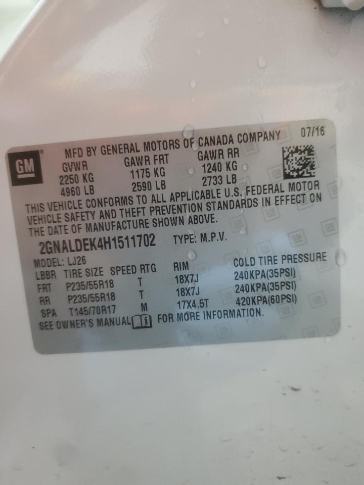 2GNALDEK4H1511702 CHEVROLET EQUINOX 2017