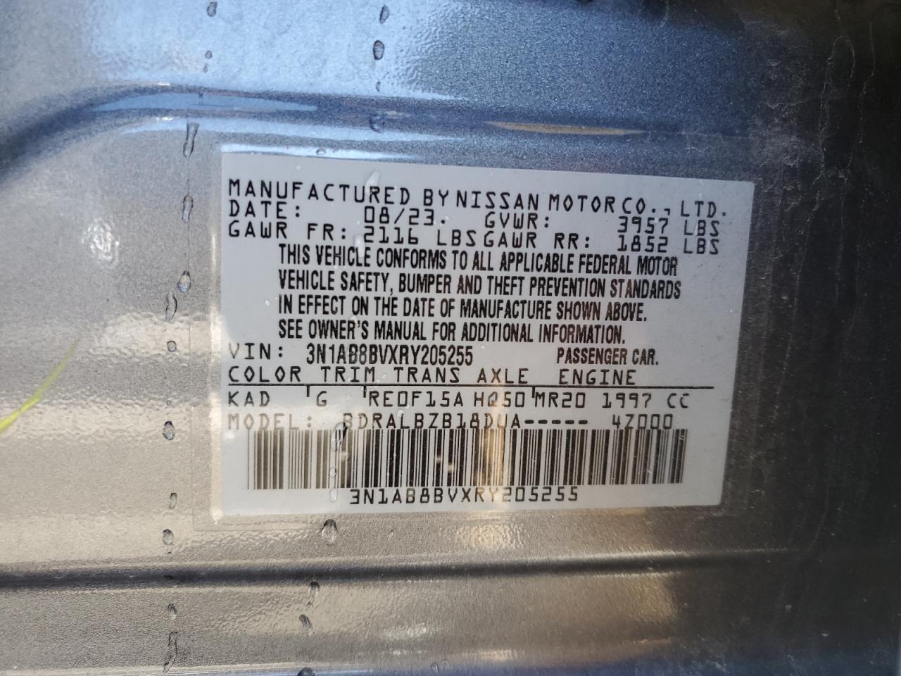 3N1AB8BVXRY205255 NISSAN SENTRA 2024