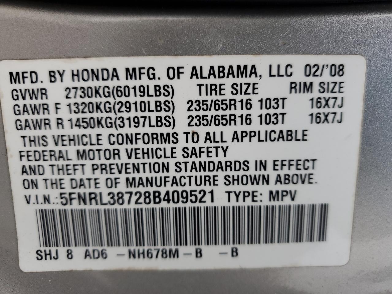 2008 Honda Odyssey - Image 14