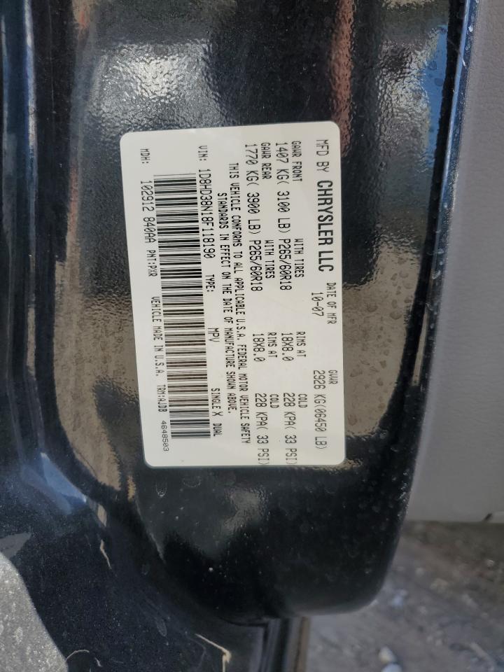 2008 Dodge Durango Sxt VIN: 1D8HD38N18F118190 Lot: 50568745