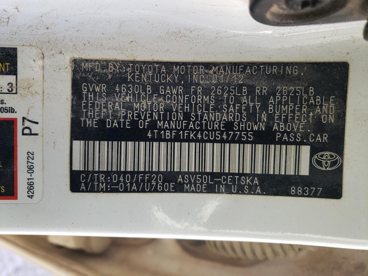 2012 Toyota Camry - Image 12