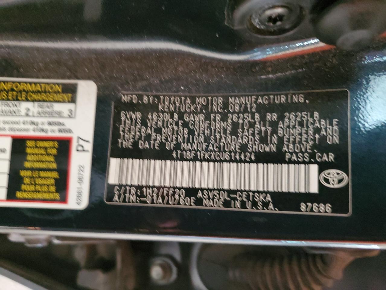 2012 Toyota Camry - Image 12